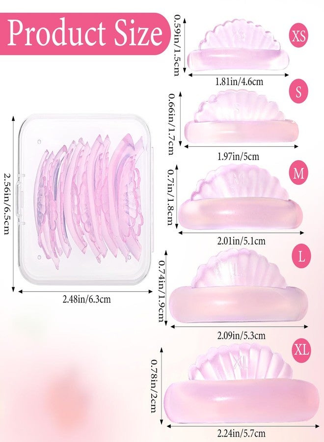 ValueBargain 10Pcs Lash Lift Flat Shields, Self-Sticky Soft Silicone Lash Lift Pads for Eyelash Perm Lamination C Curl Lightweight No Glue (5 Sizes) - Image 2